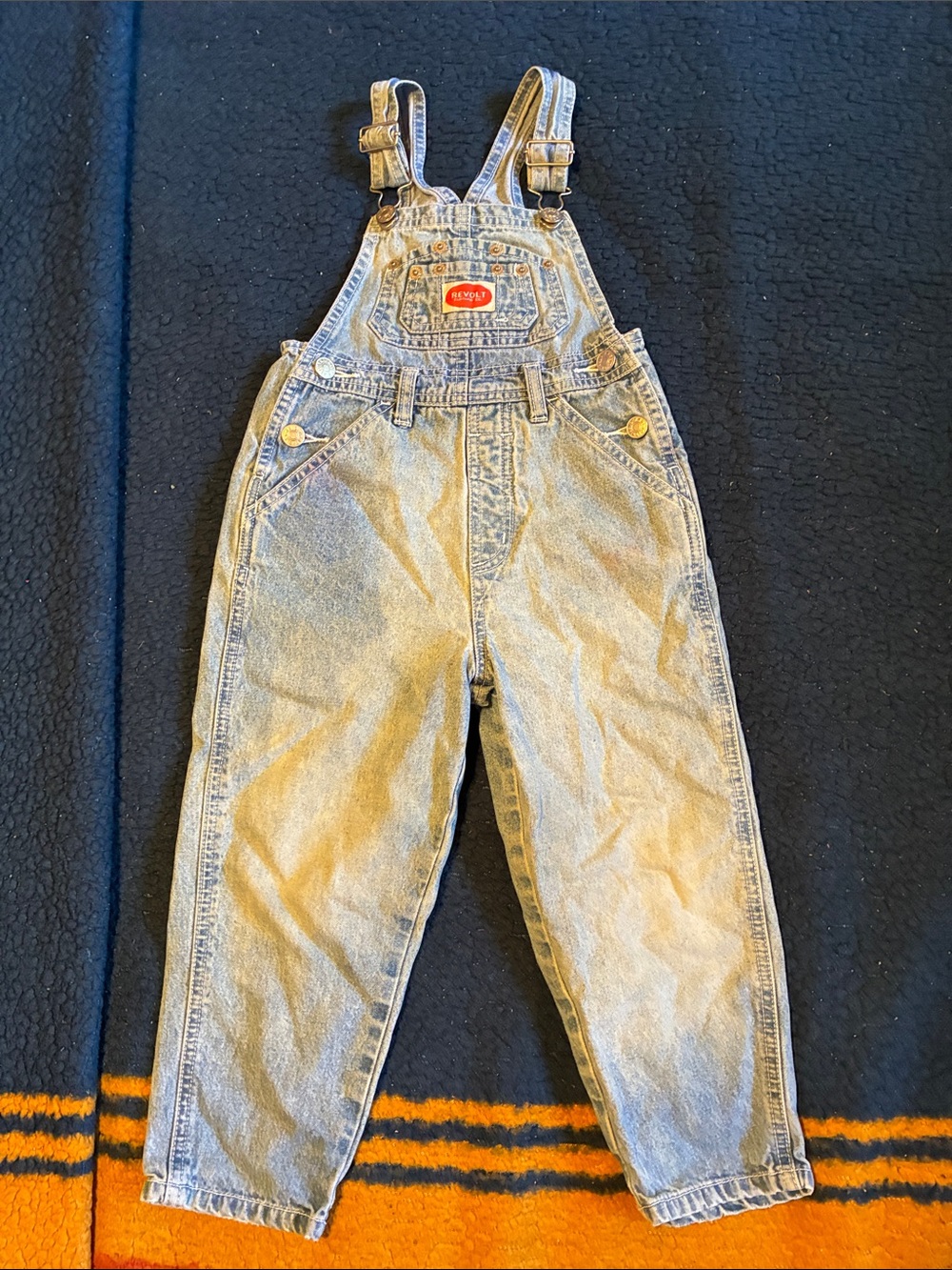 Revolt vintage Children's Light Blue Denim Overalls with Adjustable Straps